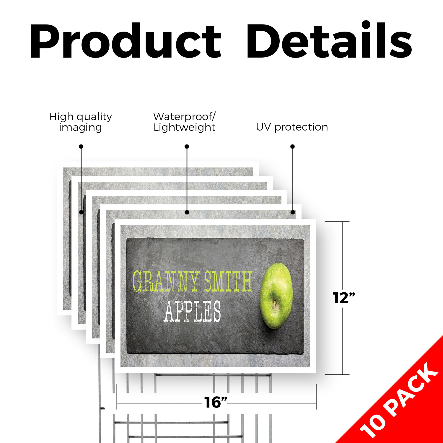 Granny Smith Apples Yard Sign Crisp and Juicy, Farmer�s Market, Fresh Produce