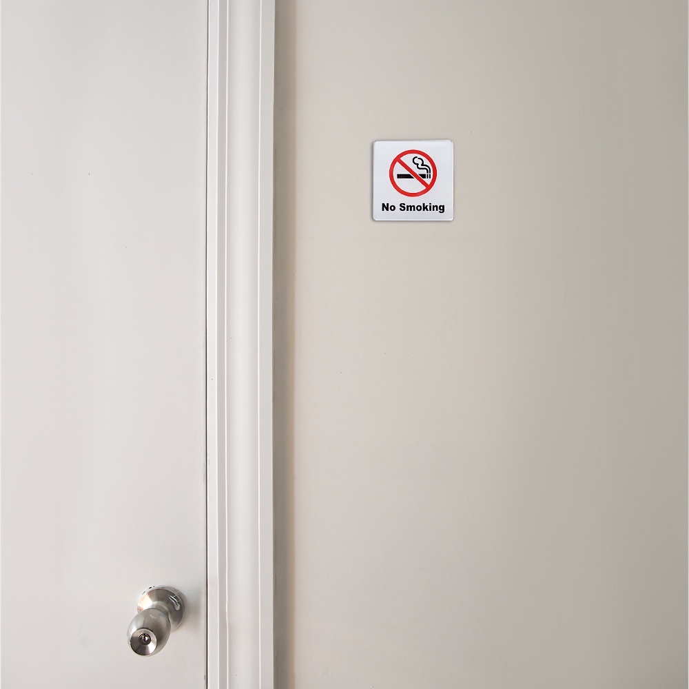 No Smoking Sign 4×4 »(Acrylic-Classic) 3M Self Adhesive for Car, Indoor, Outdoor