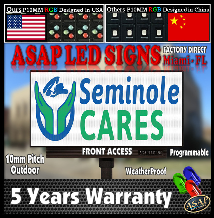 LED Sign Outdoor Board Full Color Programmable 19&Prime; x 63&Prime; – Made in USA