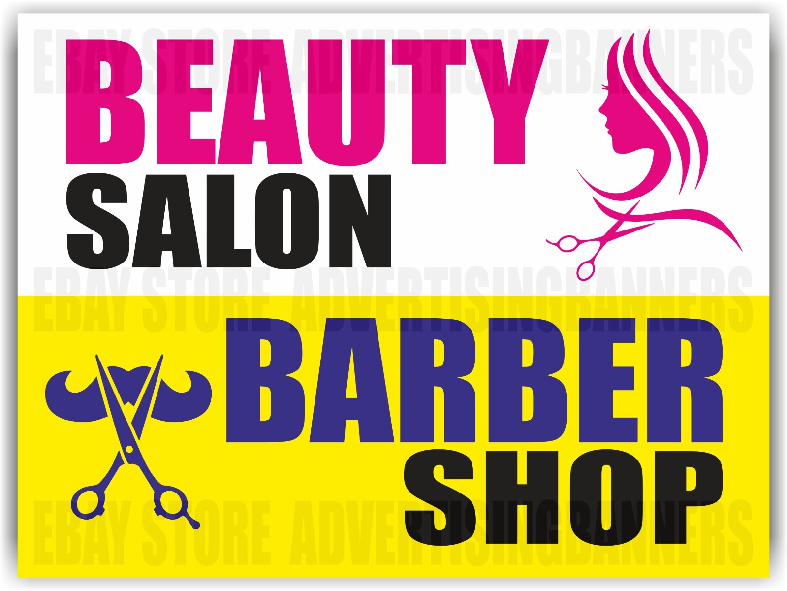 BEAUTY SALON BARBER SHOP Yard Sign with H-Stakes Spa Hair Cuts Nails Haircut