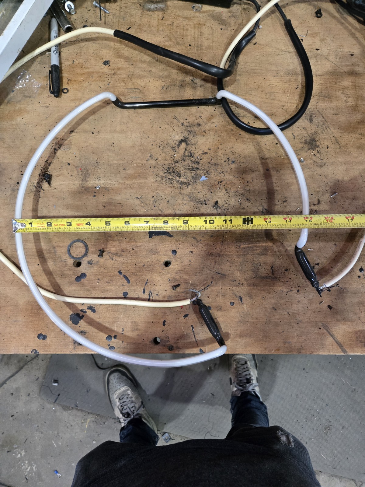 White Neon Circle Replacement Tube, 15 in W x 15 in H. Hot Bagles Neon