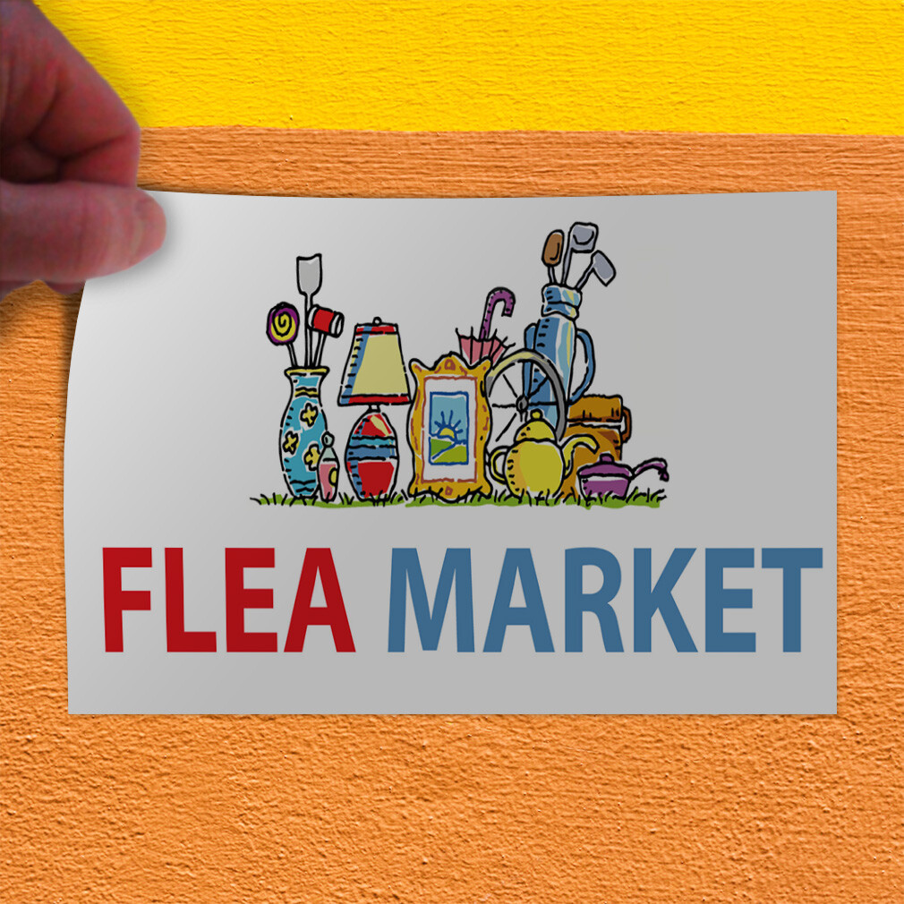 Decal Stickers Flea Market Outdoor Advertising Printing G Vinyl Store Sign Label