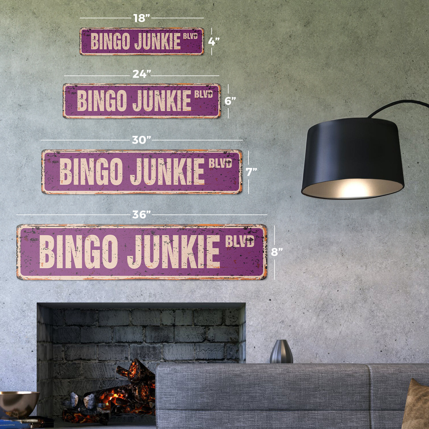 BINGO JUNKIE Vintage Street Sign Metal Plastic grandma game set cards ball