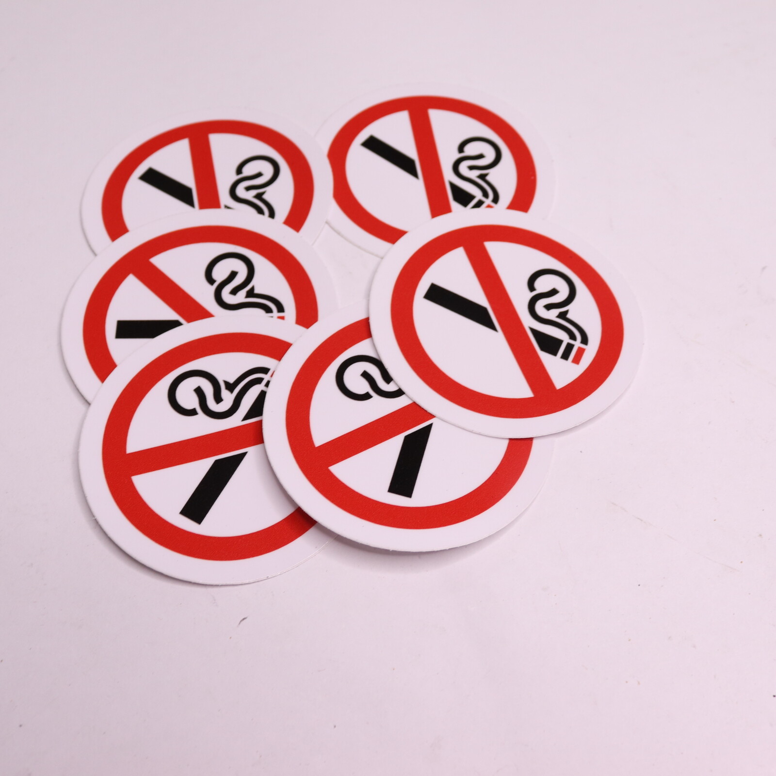 (6-Pk) iSYFIX No Smoking Sign Sticker Laminated Self-Adhesive Vinyl 3&Prime; x 3&Prime;