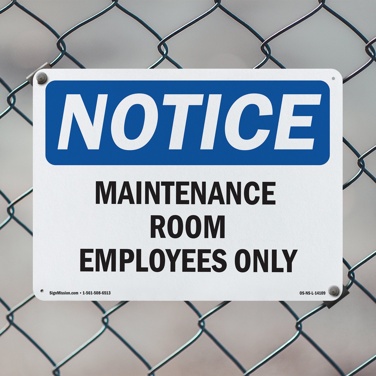 Maintenance Room Employees Only OSHA Notice Sign Metal,, Decal 5 or 10 Pack