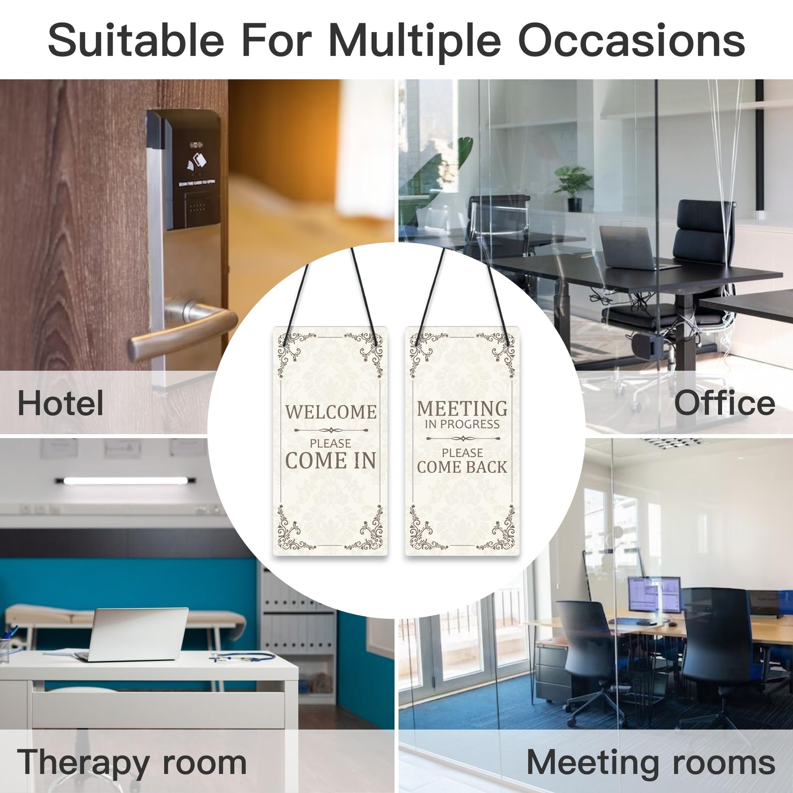 Do Not Disturb Door Hanger Sign, Meeting in Progress Door Sign Please Come Ba…