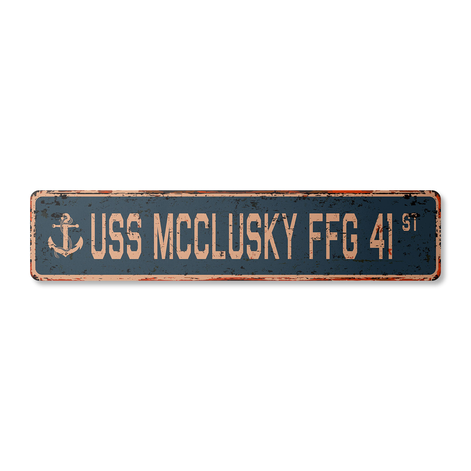 USS MCCLUSKY FFG 41 Vintage Street Sign us navy ship veteran sailor rustic gift
