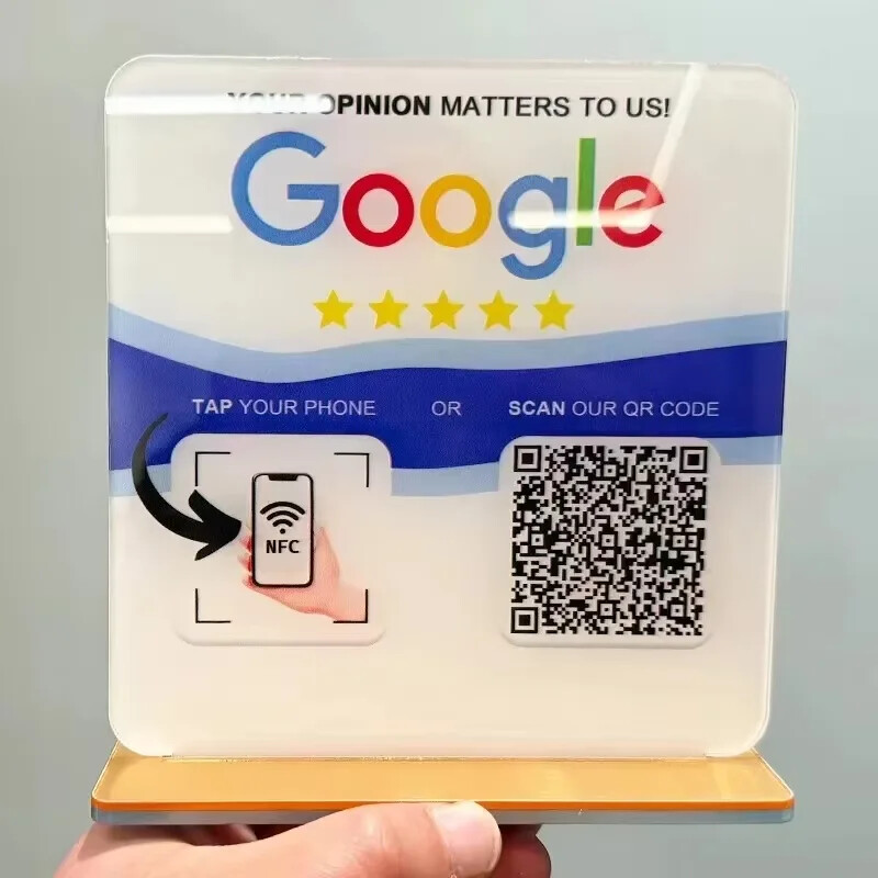 Custom Review Us on Google QR Code Sign Google Review Sign with NFC