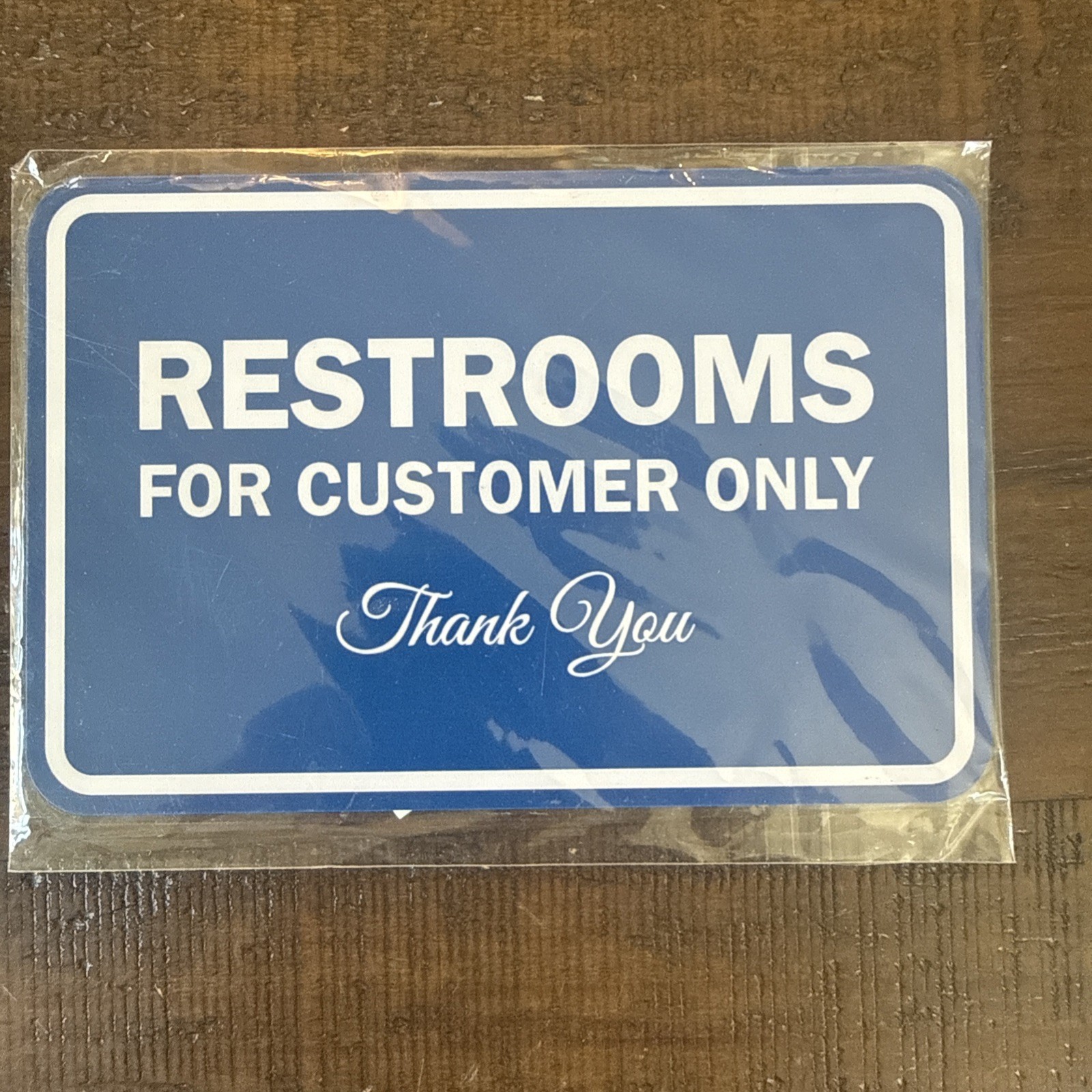 Signs ByLITA Classic Framed Restrooms for Customers Sign Blue 4&Prime; x 6&Prime; Small