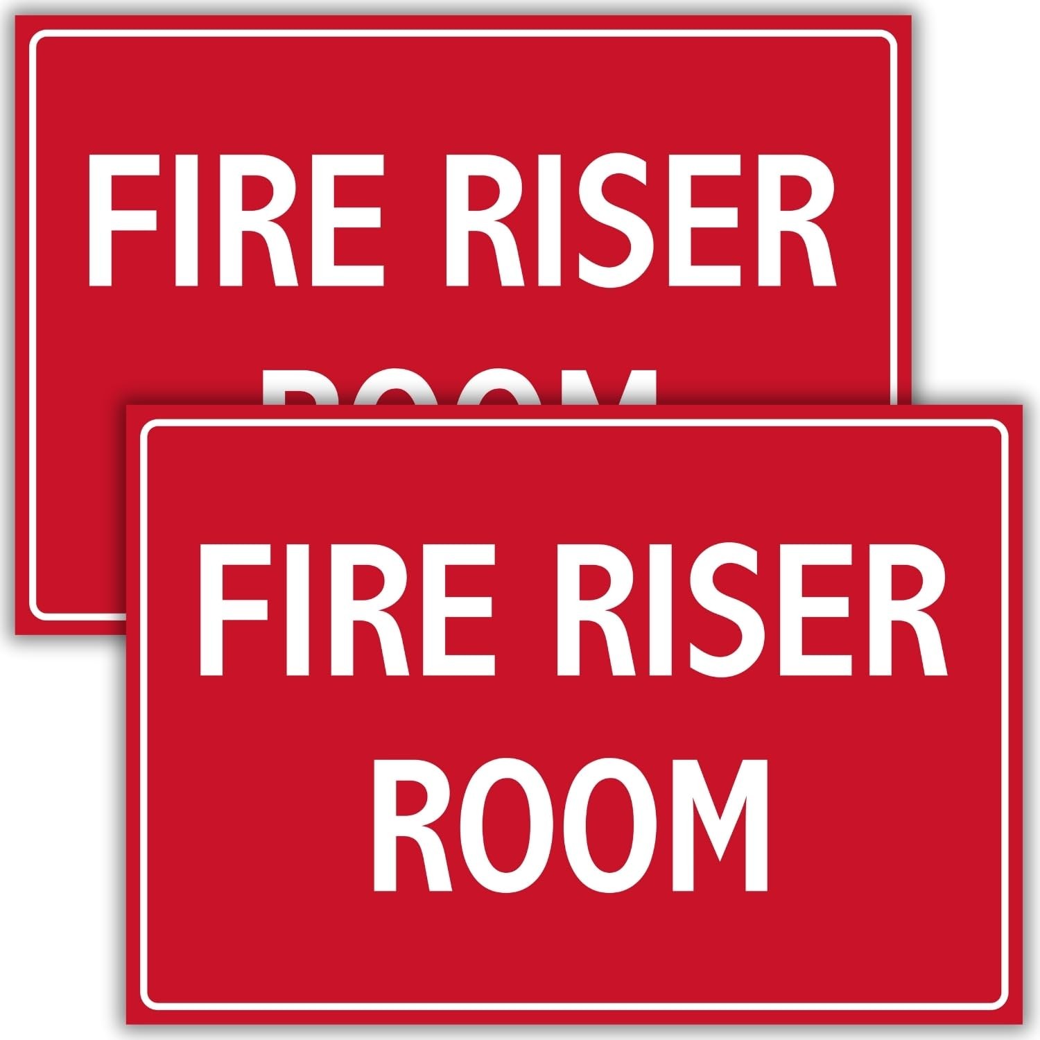 2 PCS Fire Riser Room Sign 10×7 Inch 120 Mil Plastic Weather Resistant Wall