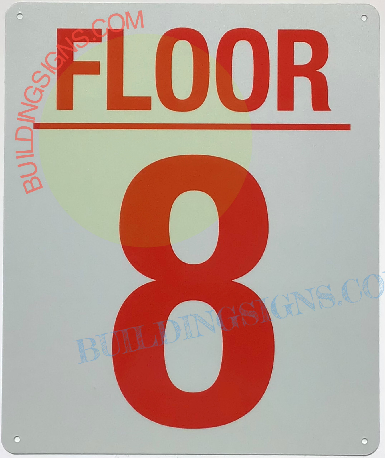 8 FLOOR SIGN (10×12, White, Aluminum) -REF24-1027