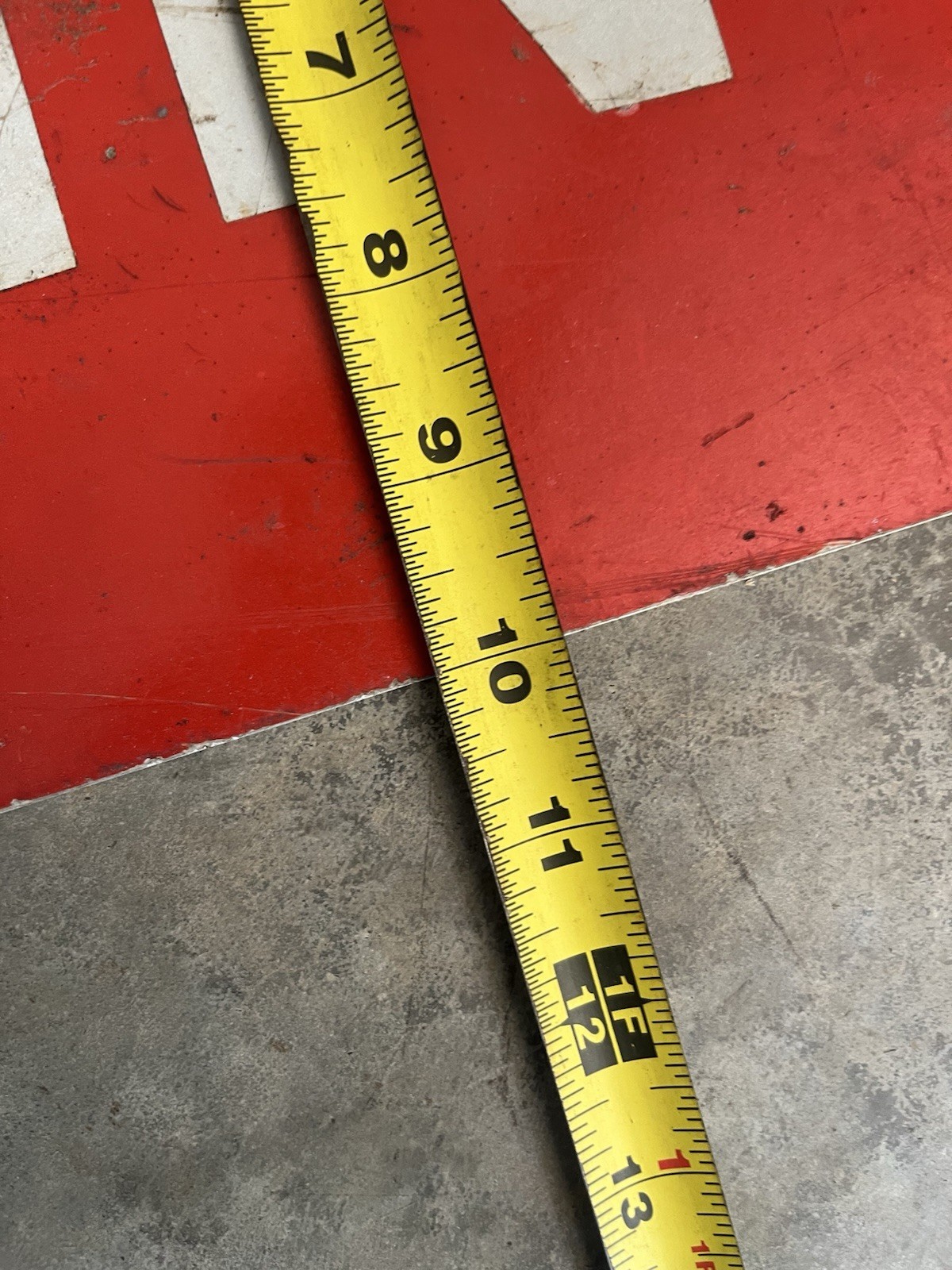 Red & White Metal “PARKING” Sign Measures 24” x 10” w/ 2 Pre-Drilled Holes
