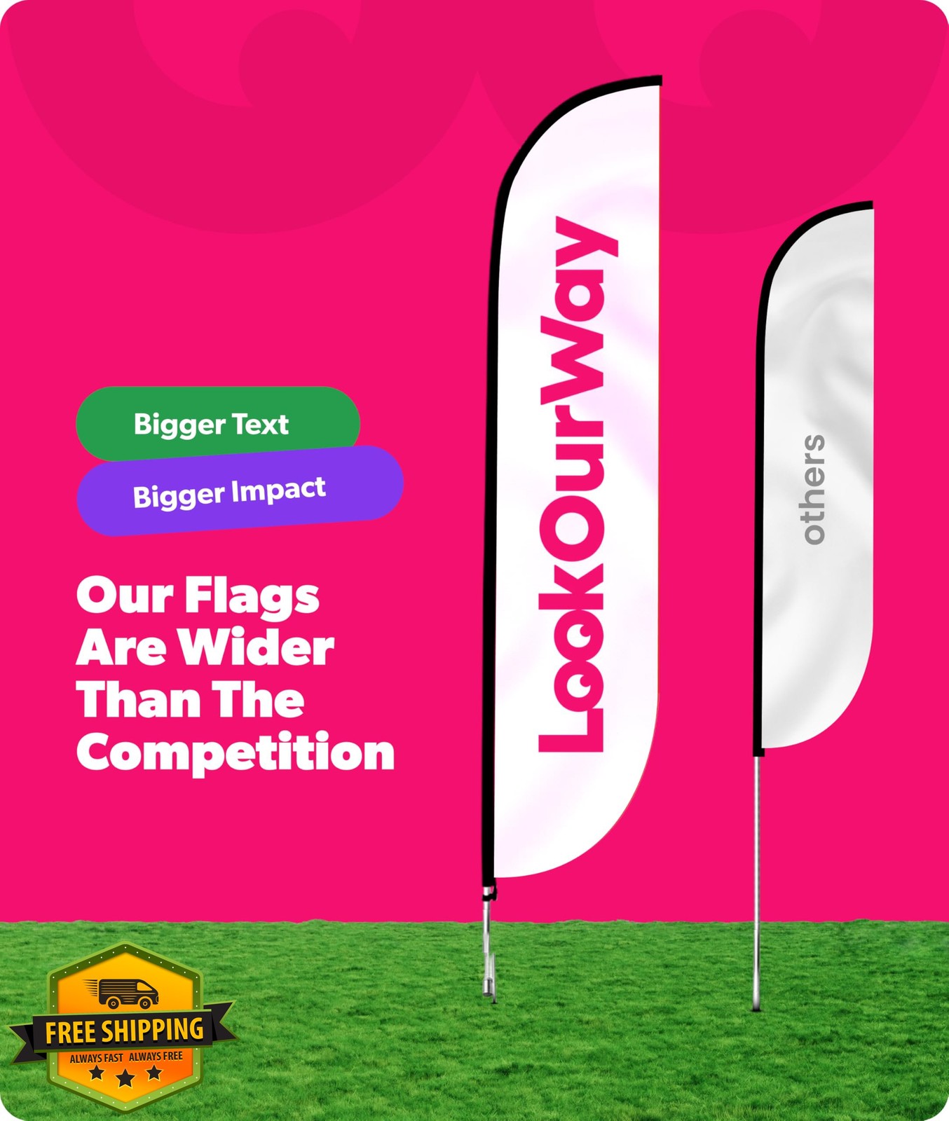 LookOurWay feather flag BBQ