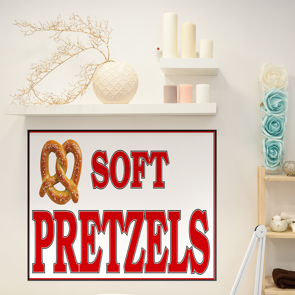 Decal Stickers Soft Pretzels Restaurant Food Bar Vinyl Store Sign Label