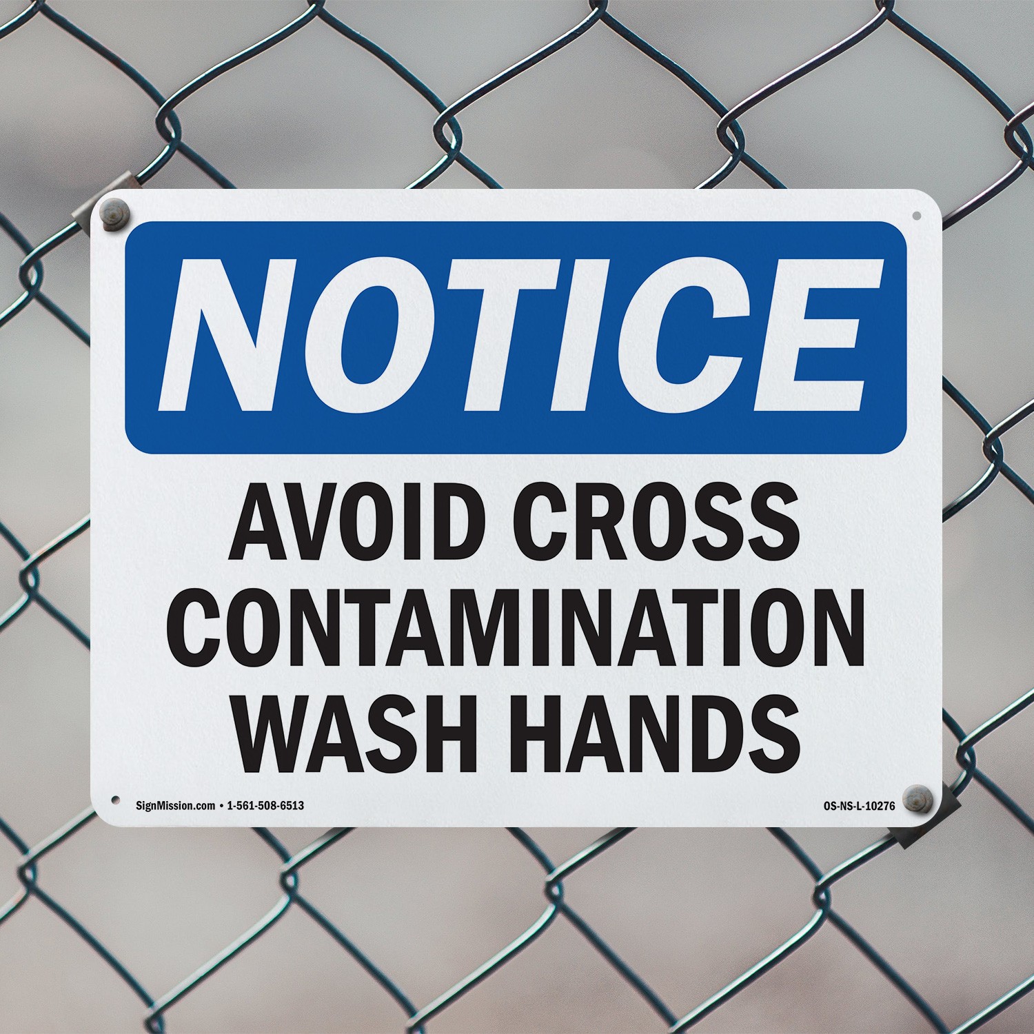 Avoid Cross Contamination Wash Hands OSHA Notice Sign Or Decal – 5 or 10 Pack