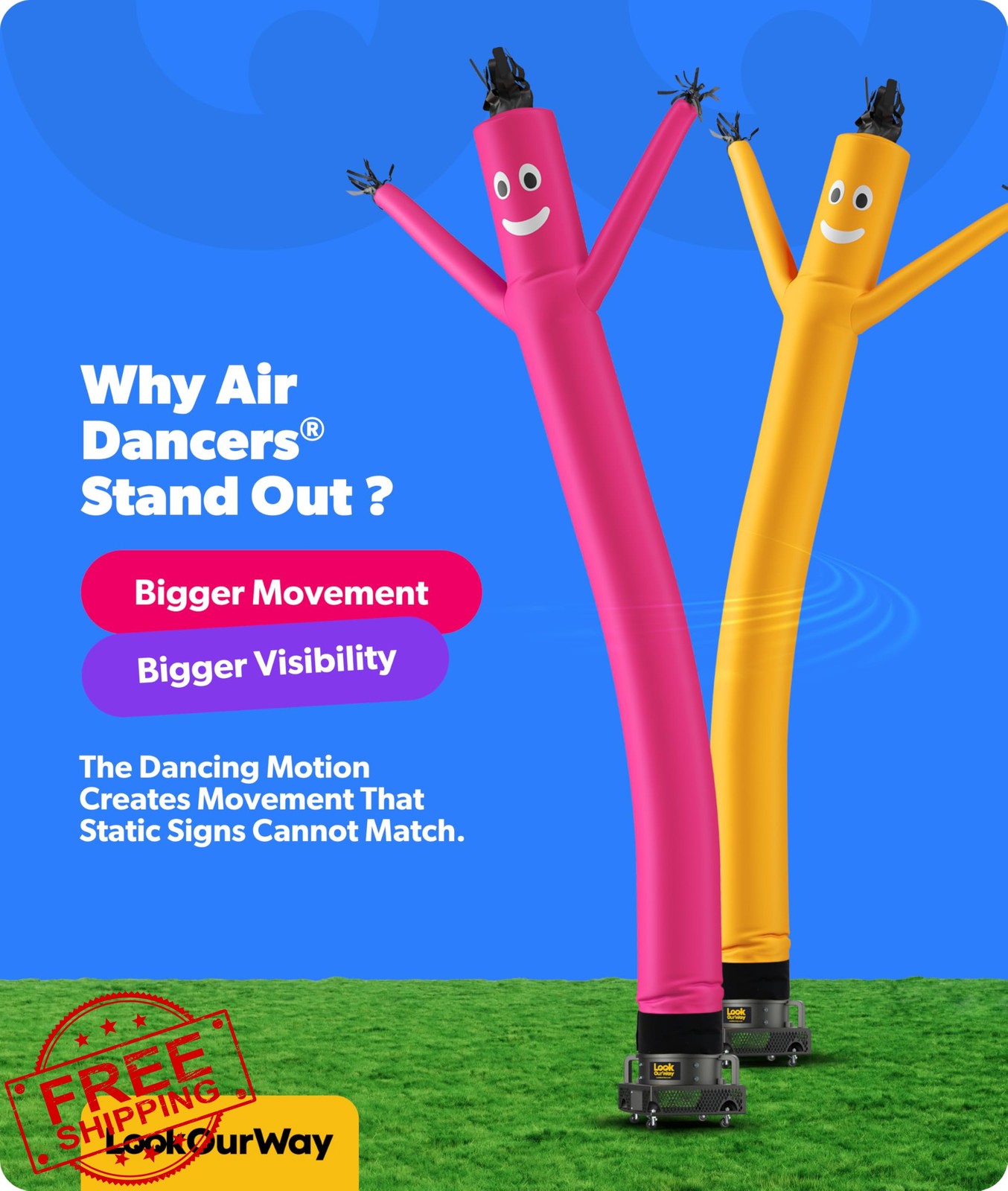 LookOurWay Air Dancer 20ft Pink Attachment