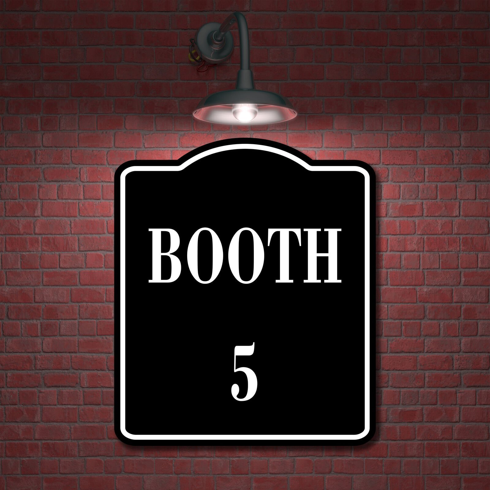Booth 5 BLACK Aluminum Composite Sign