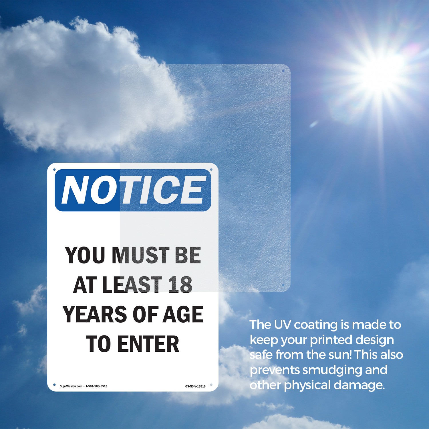 You Must Be 18 Years Of Age To Enter OSHA Notice Sign Or Decal – 5 or 10 Pack