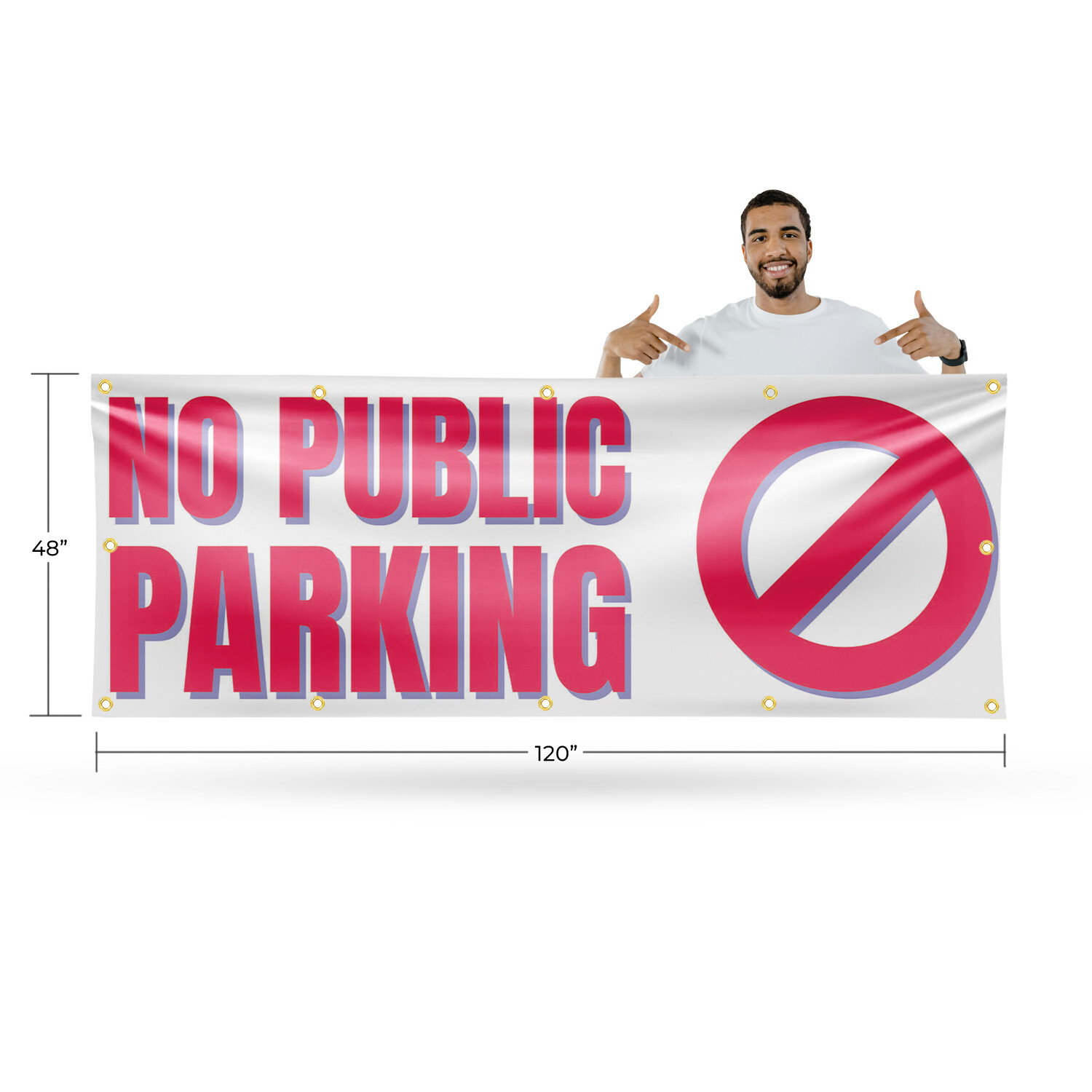 No Public Parking Vinyl Banner Sign with Metal Grommets Heavy-Duty Single-Sided