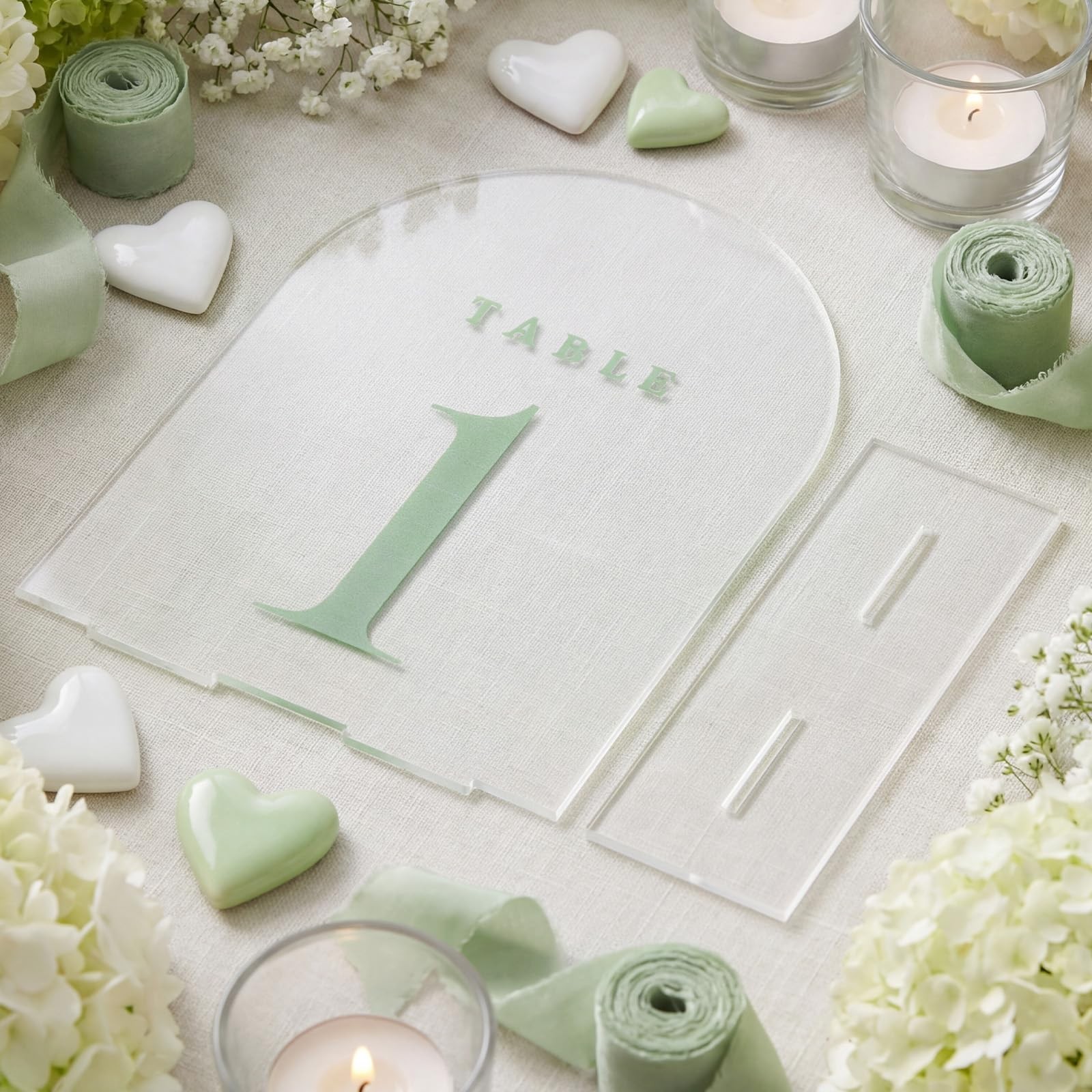 Numbers 120 Gold Frosted Arch Acrylic Wedding Table Sign Stands 5×7 Inch