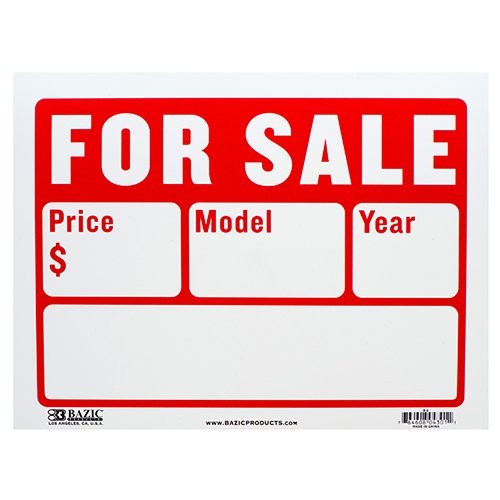 2 PCS 9×12 Inch Plastic For Sale Sign Board 2 Lines Retail Store Auto Tags