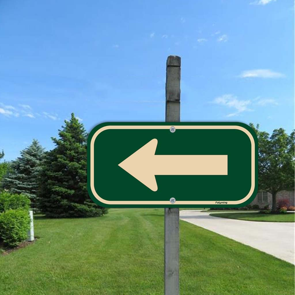 2 Pack Left Arrow Signs 12 X 6 Inches Arrow Signs Metal Reflective Sturdy Rust A