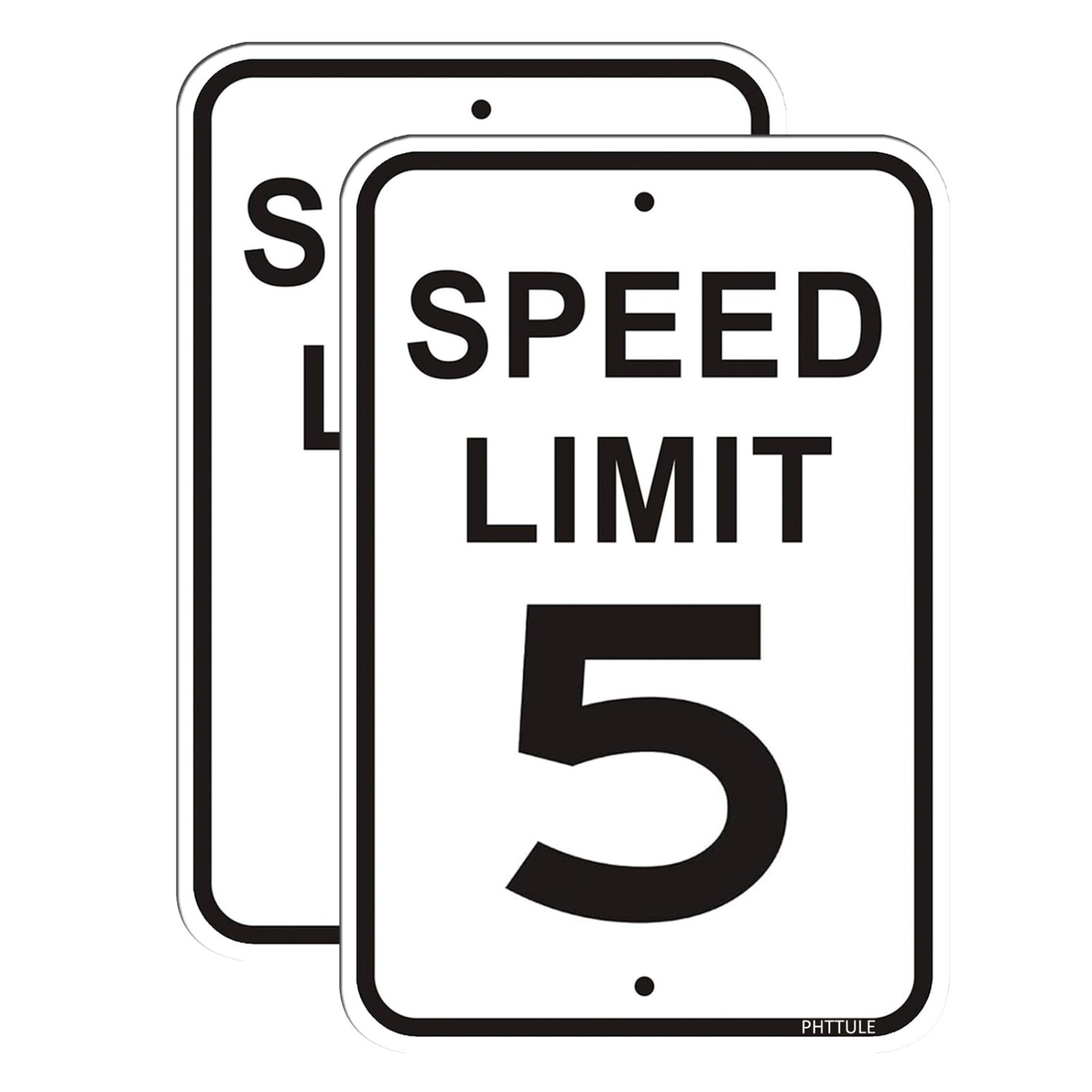 Speed Limit 5 MPH Sign 2 Pack, 12 x 18 inches Slow Down Sign Reflective 40Mil…