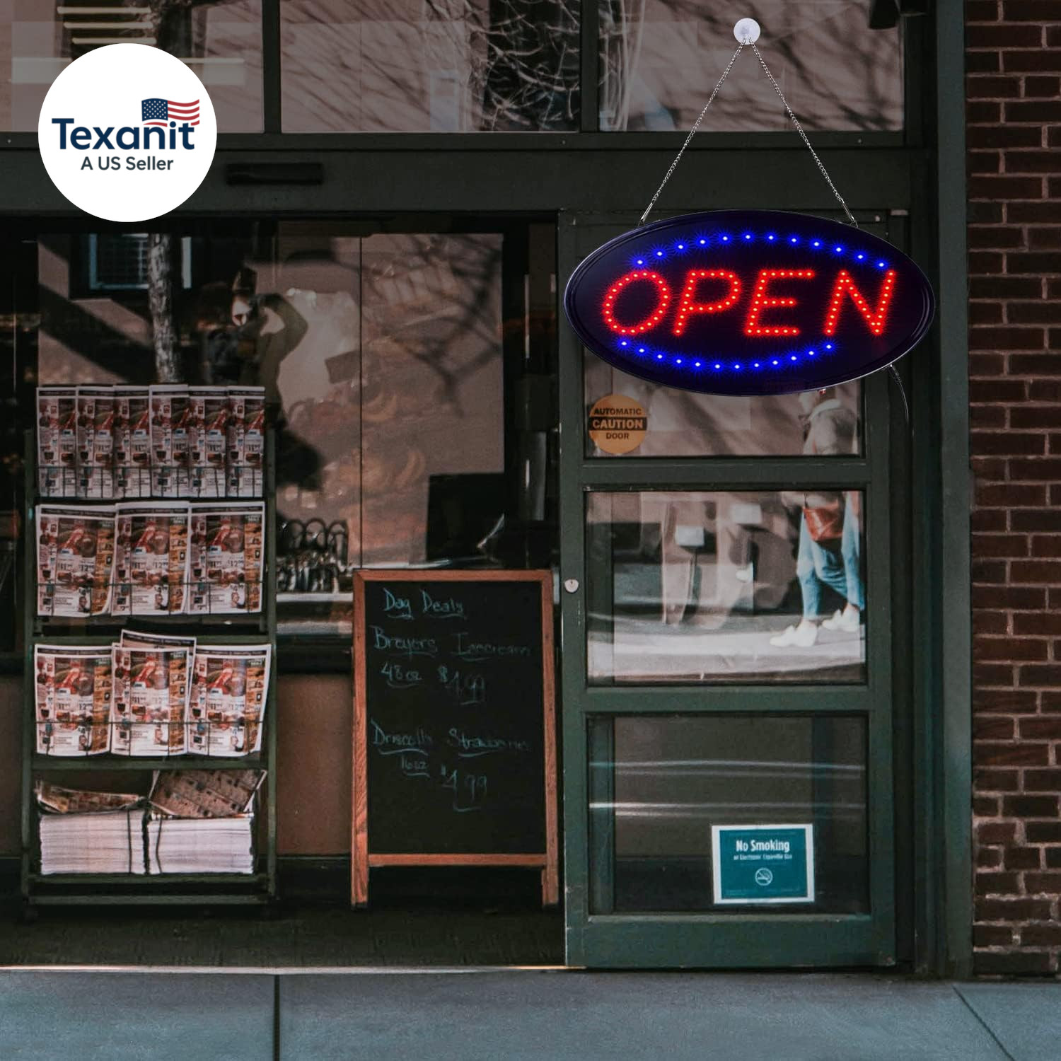 LED Open Sign, 19&Prime;X10&Prime; Bright High Visibility Advertisement Board Electric Displ