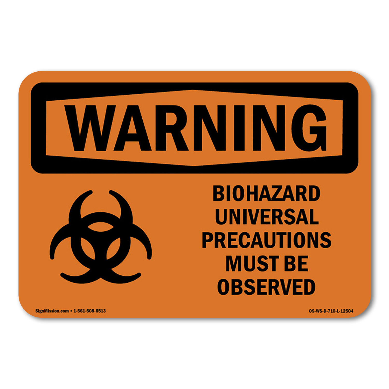 Biohazard Universal ANSI Warning Sign Metal Plastic Decal