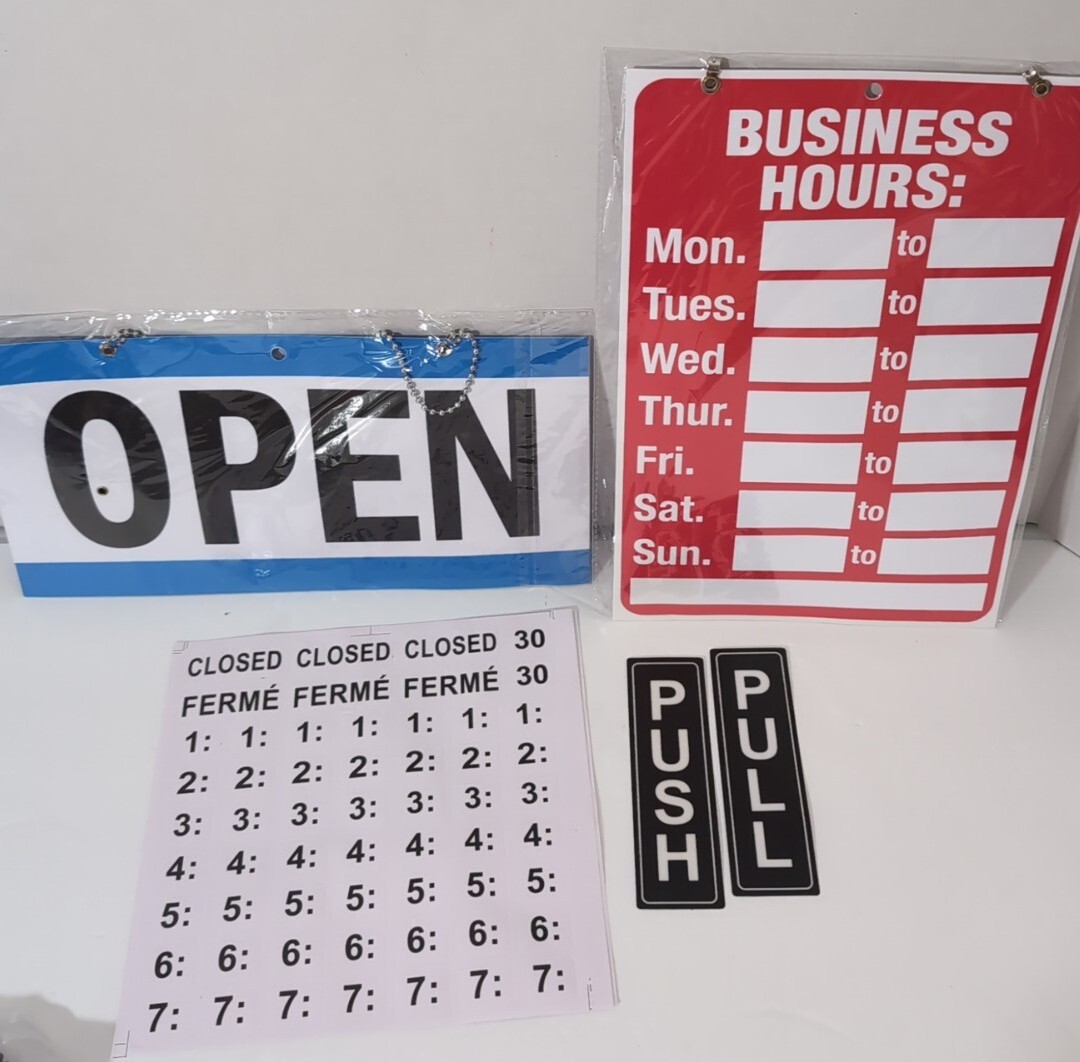 Open Signs,Business Hour Closed Open Sign,Hours of Operation Signs Set