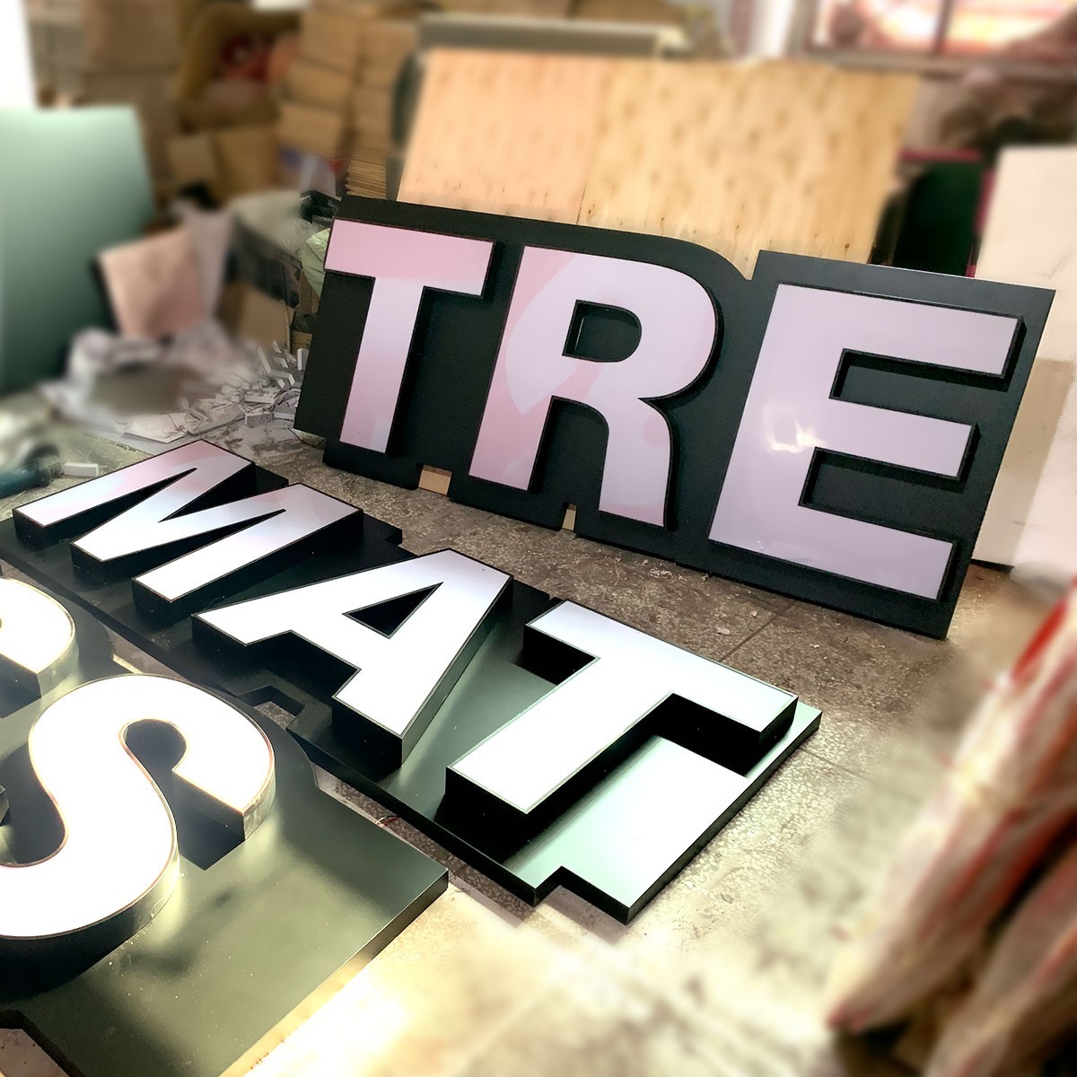 Custom shop business signs led outdoor light illuminated sign letters 3D logo