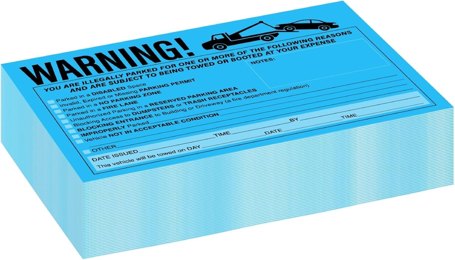 Juvale Tow Stickers for Vehicles – 8 x 5 in, Blue, 50 Pack 8 x 5 Inches, blue