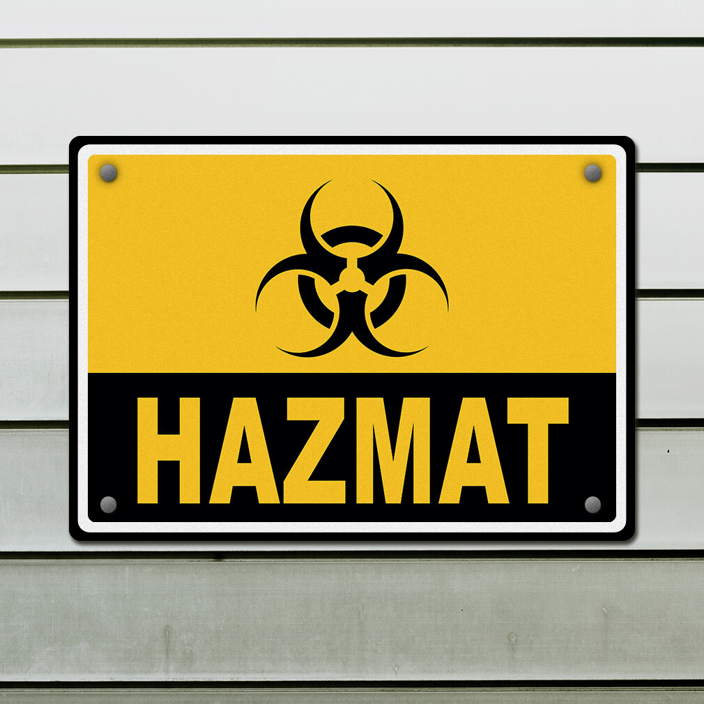 Horizontal Metal Sign Biohazard Hazmat Clean Weatherproof Street Signage