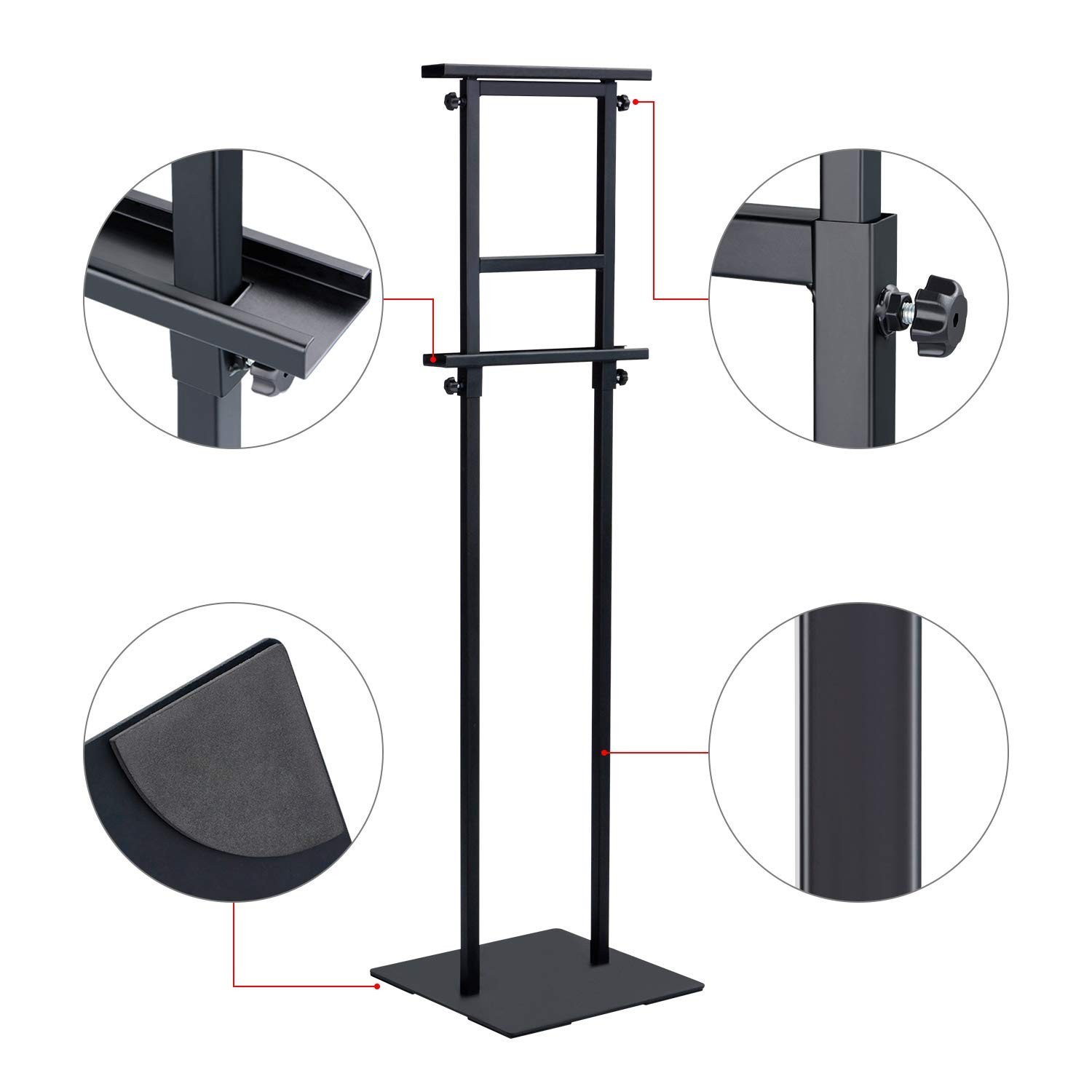 Klvied Heavy Duty Poster Stand with Non-Slip Mat Base, Adjustable Pedestal Si…
