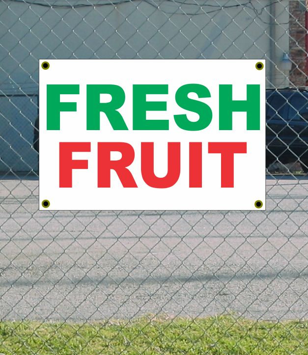 2×3 FRESH FRUIT Red White & Green Banner Sign NEW Discount Size & Price