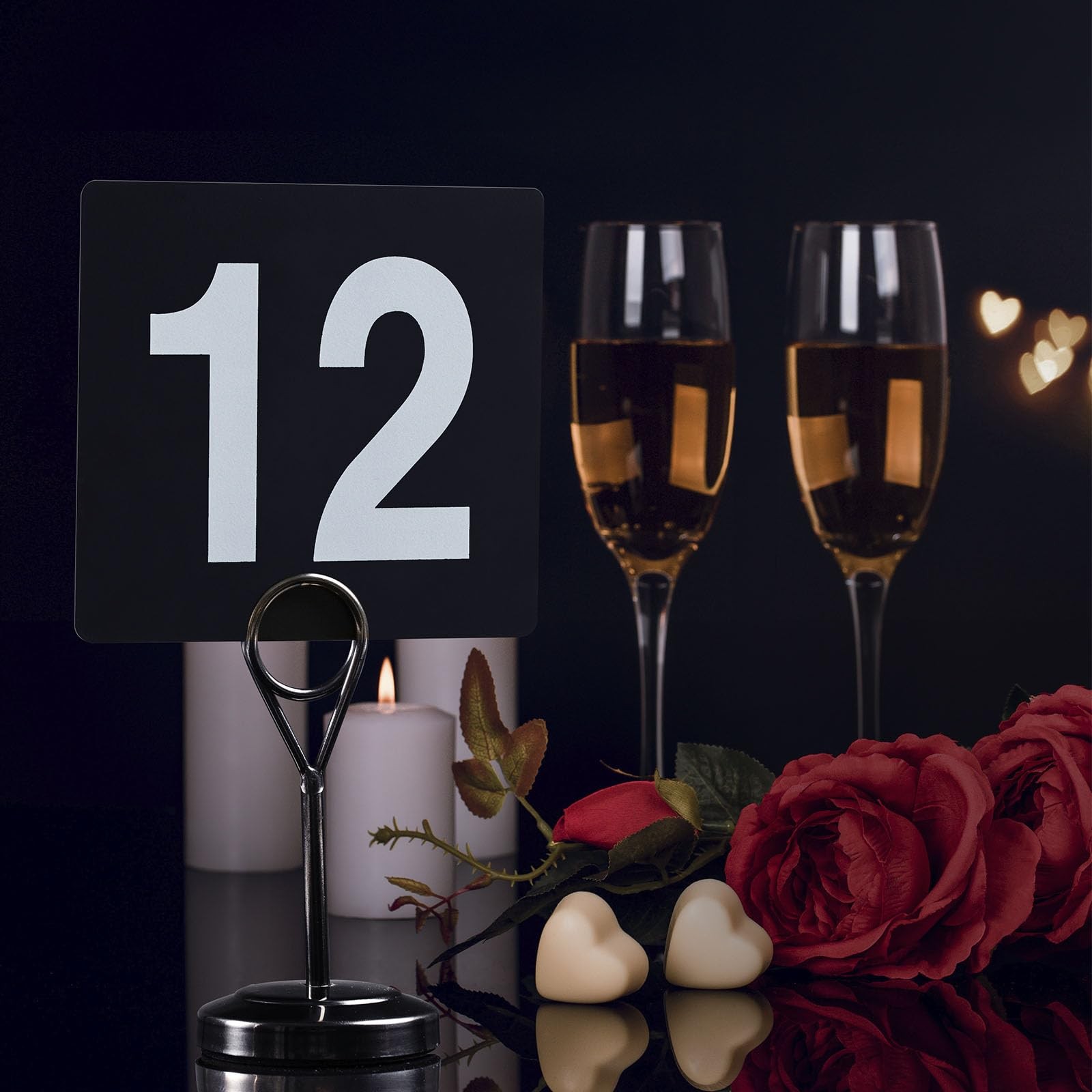 Table Number Cards 1-100, Double Sided Restaurant Table Numbers, 3.5&Prime; Plastic…