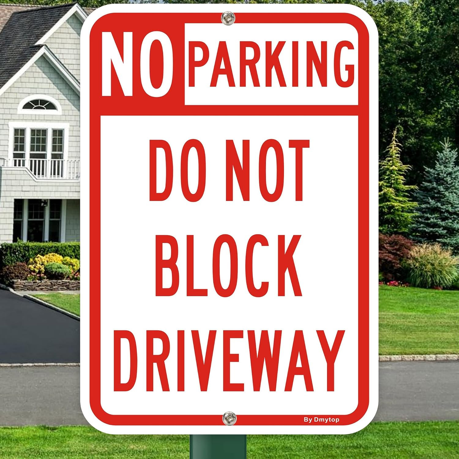 2 Pack Large No Parking Sign Do Not Block Driveway Sign, 18 X 12 Inches Rust Fre
