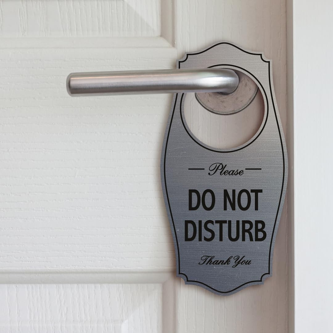 Please DO NOT DISTURB Door Hanger – Black, 4&Prime; x 8&Prime;