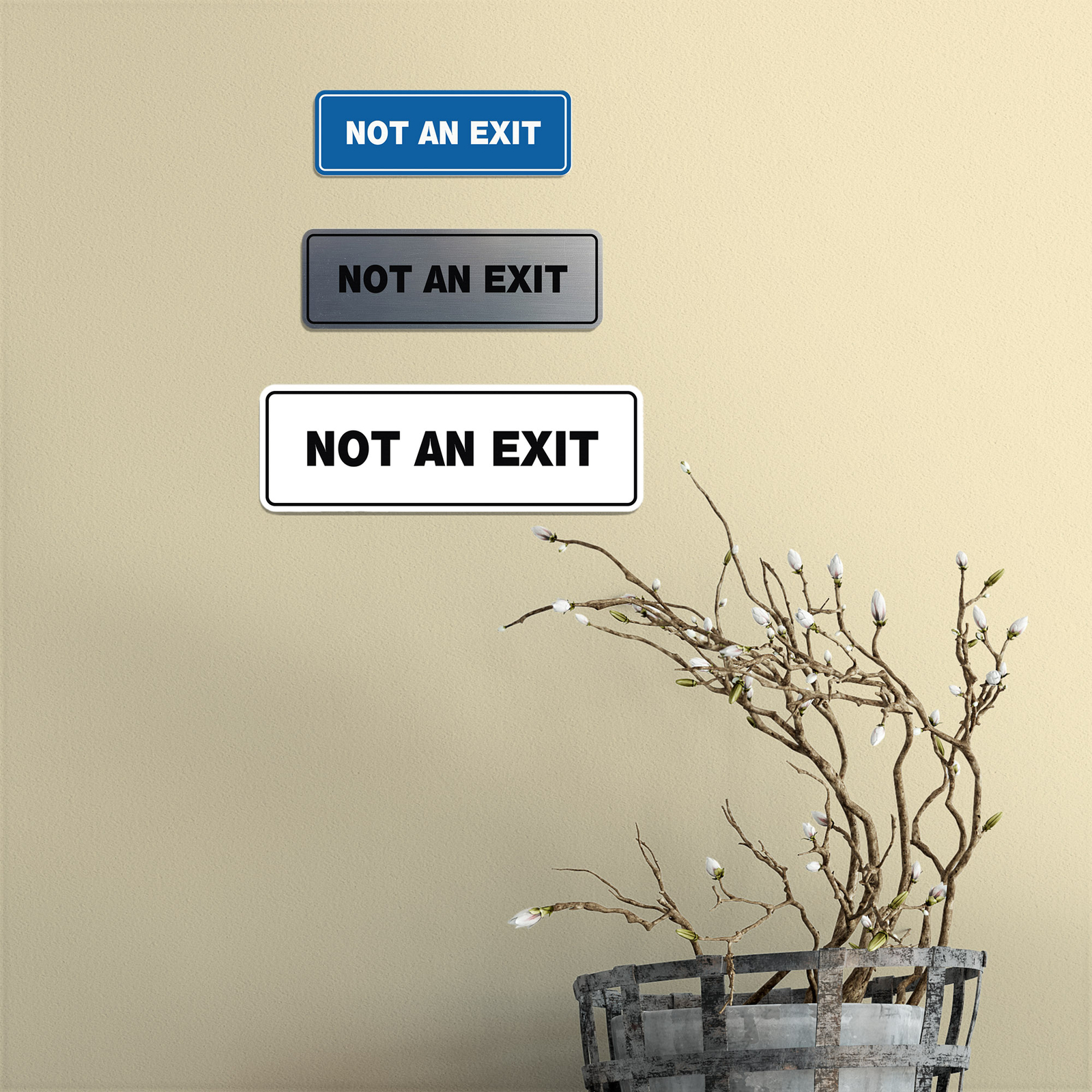 Standard Not An Exit Sign -Red – Small 2&Prime; X 6&Prime; 2 X6&Prime;