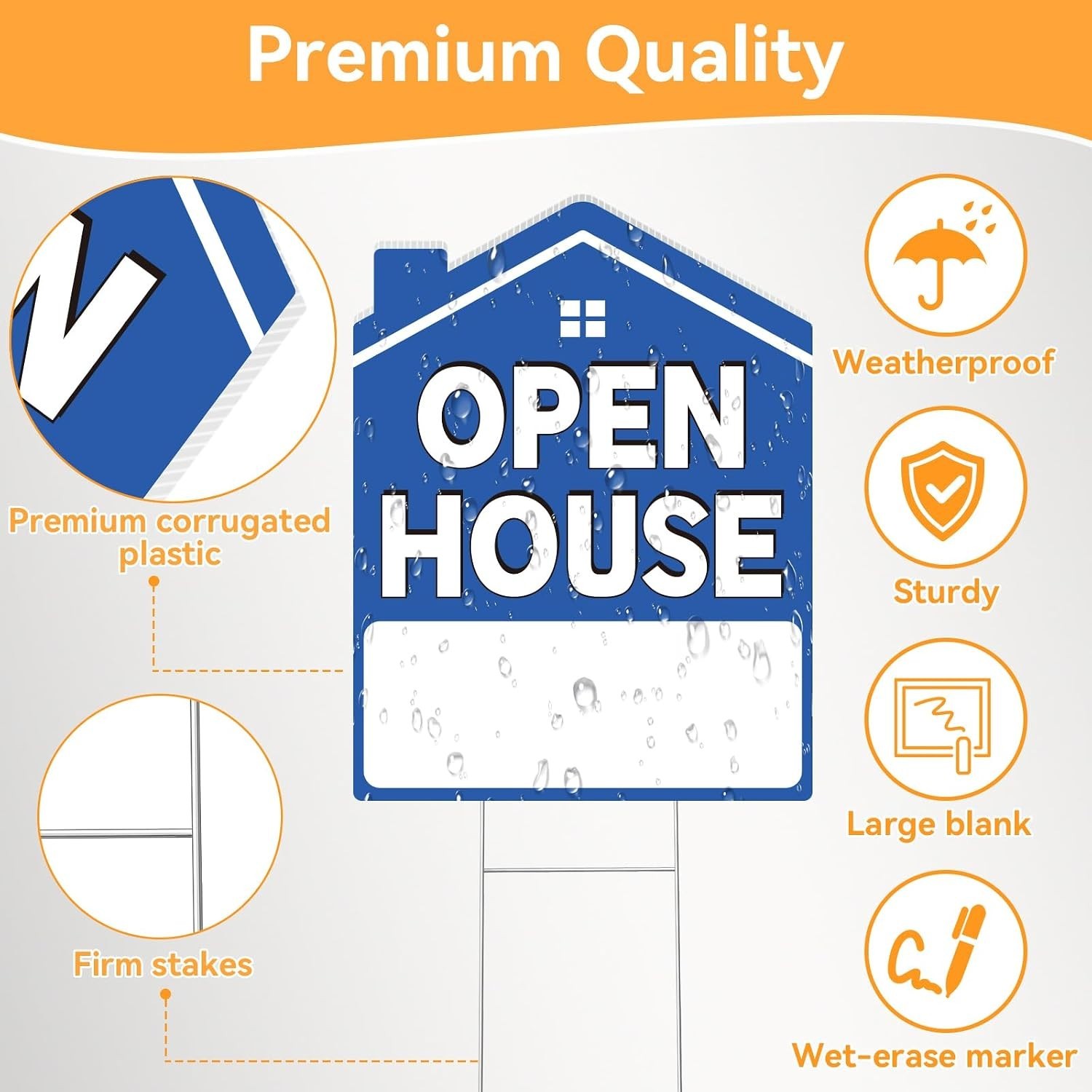 Open House Signs for Real Estate 5 Pack, 17&Prime;x13&Prime; Open House Sign Double Sided…