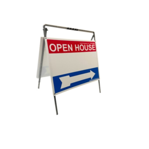 Real Estate Open House Sign Kit Metal A-Frame 5 Pack Red-White-Blue