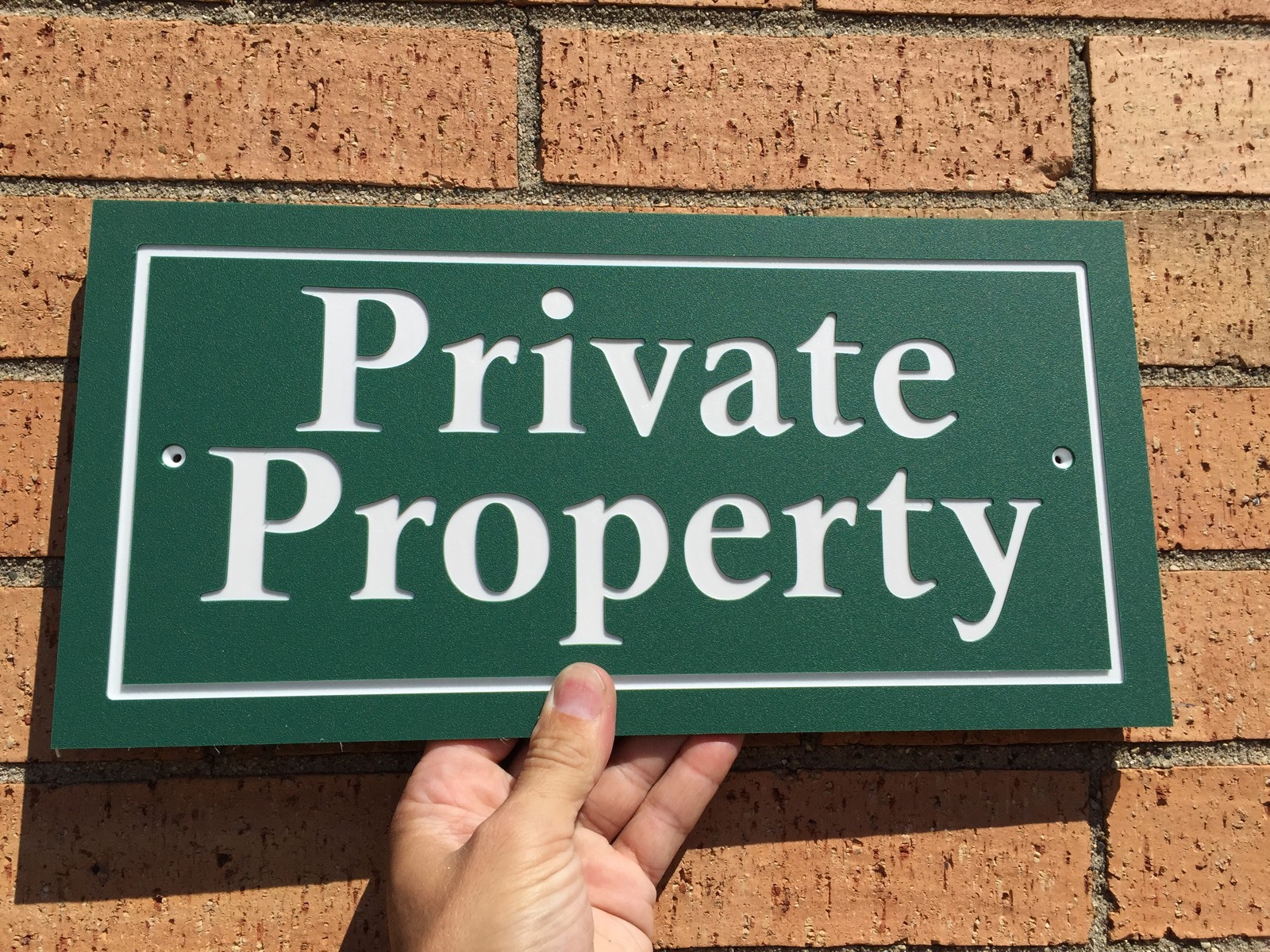 Rectangle PRIVATE PROPERTY Sign 14×7&Prime; 1/4&Prime; King ColorCore Red/White