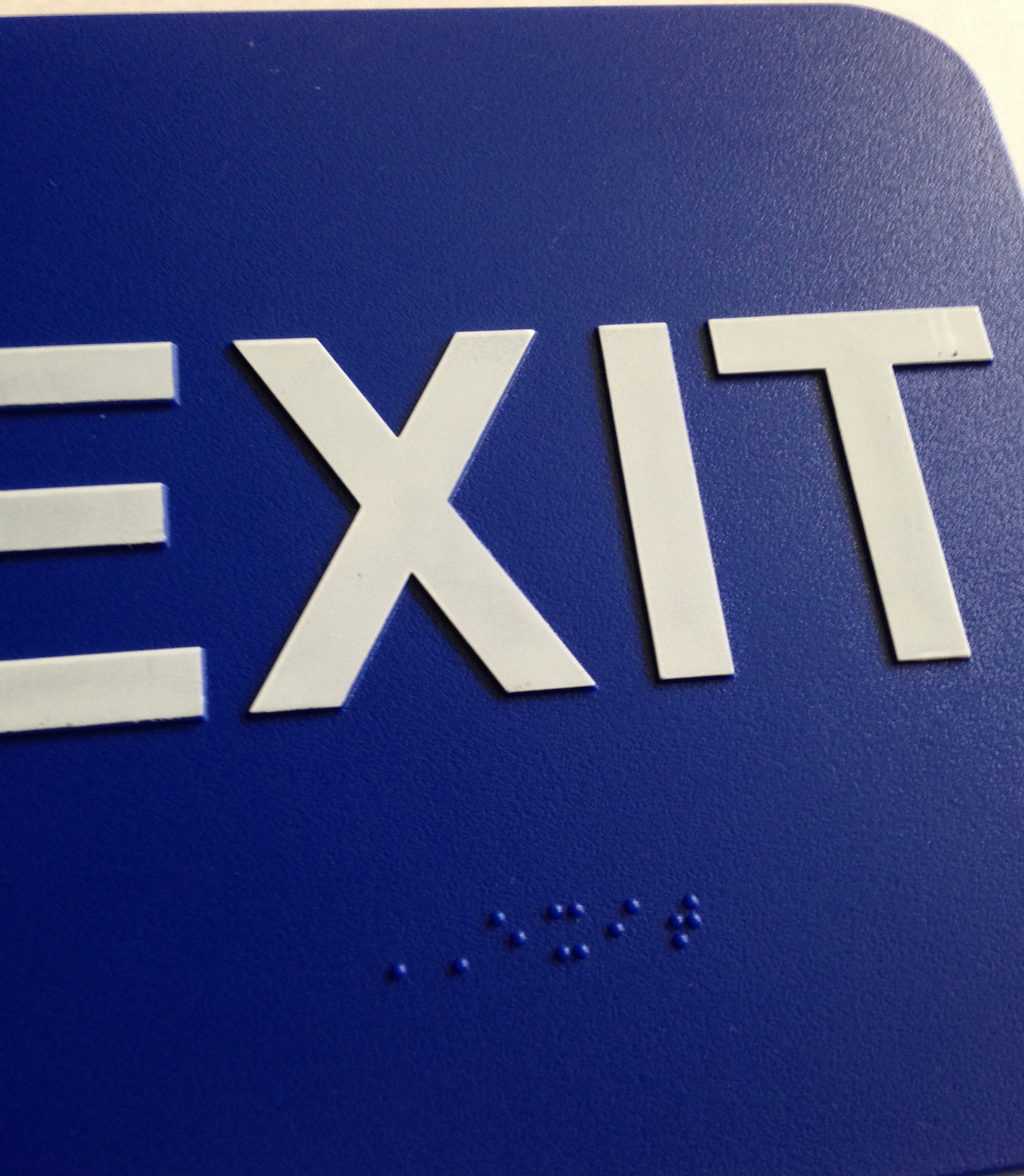EXIT Sign ADA Compliant w/Braille Blue Public Accommodations Facilit (6&Prime;x6&Prime;)