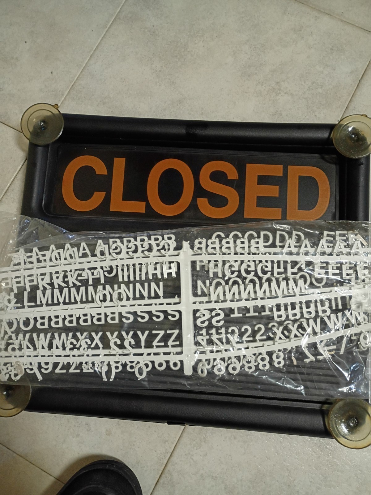 Quartet Open/Closed Window Message Sign 12×6 Store Business Hours – New (Defect)