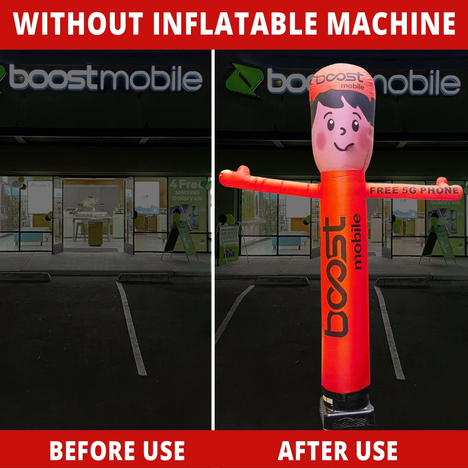 10ft Tall Boost Mobile Inflatable Waving Man {Without Blower}