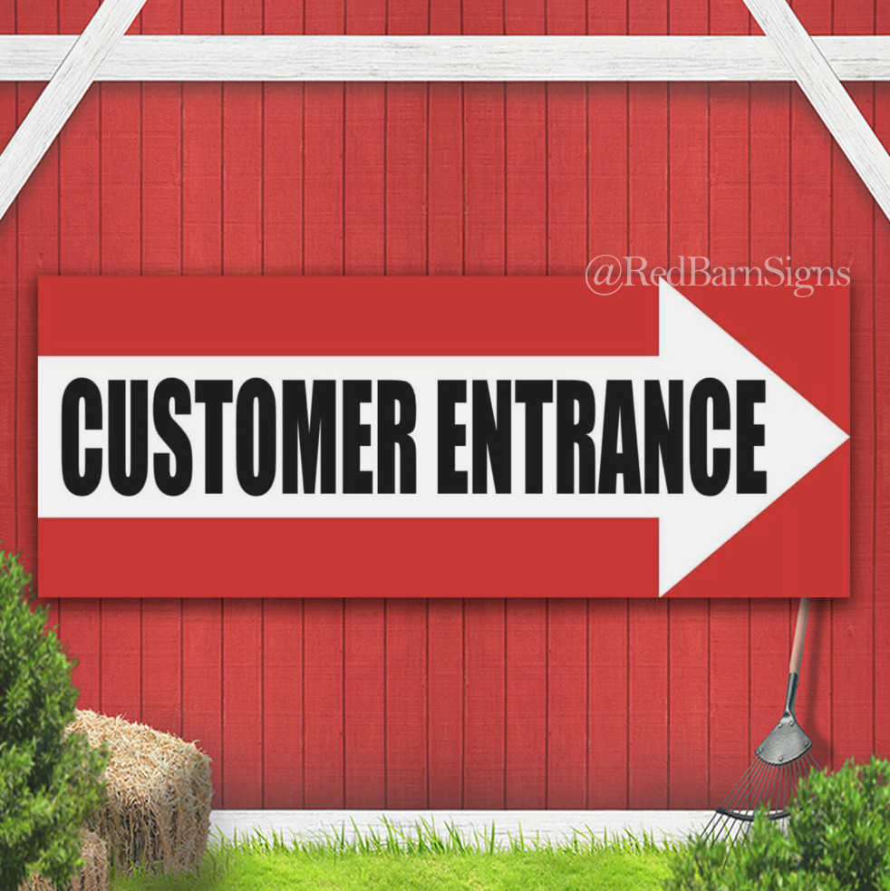 CUSTOMER ENTRANCE Advertising Banner Sign