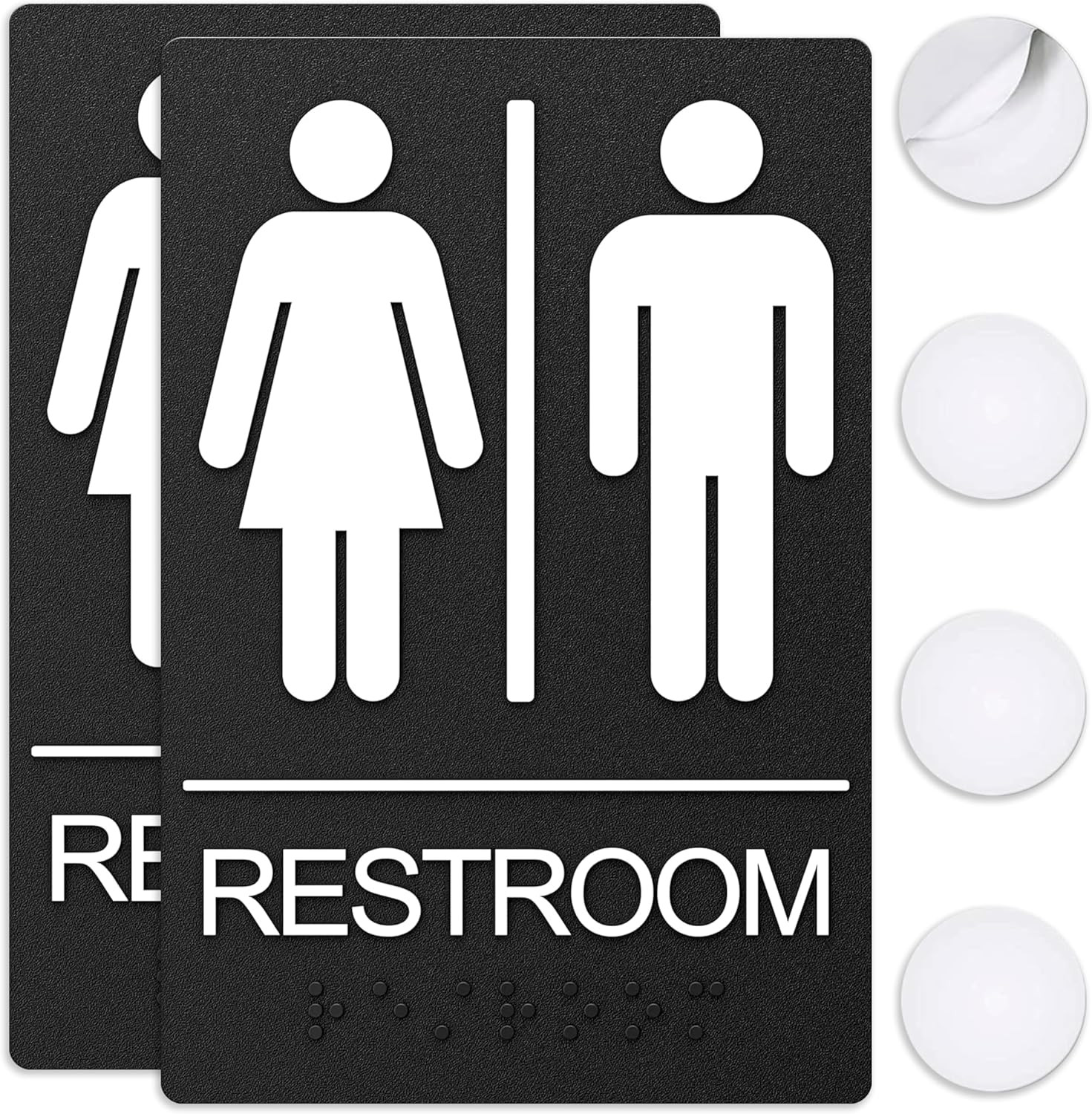 Restroom Sign for Business – 9 X 6 Inch – 1 Pack | ADA Compliant, Raised Text wi