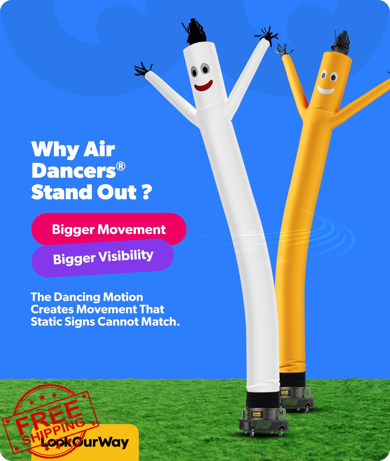 LookOurWay Air Dancer 20ft Attachment White