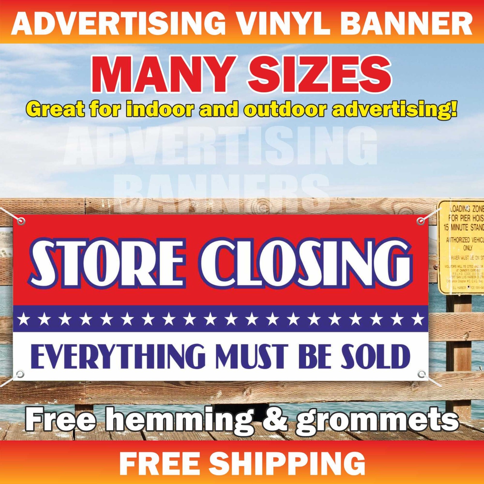 STORE CLOSING EVERYTHING MUST BE SOLD Advertising Banner Vinyl Sign SALE SAVE