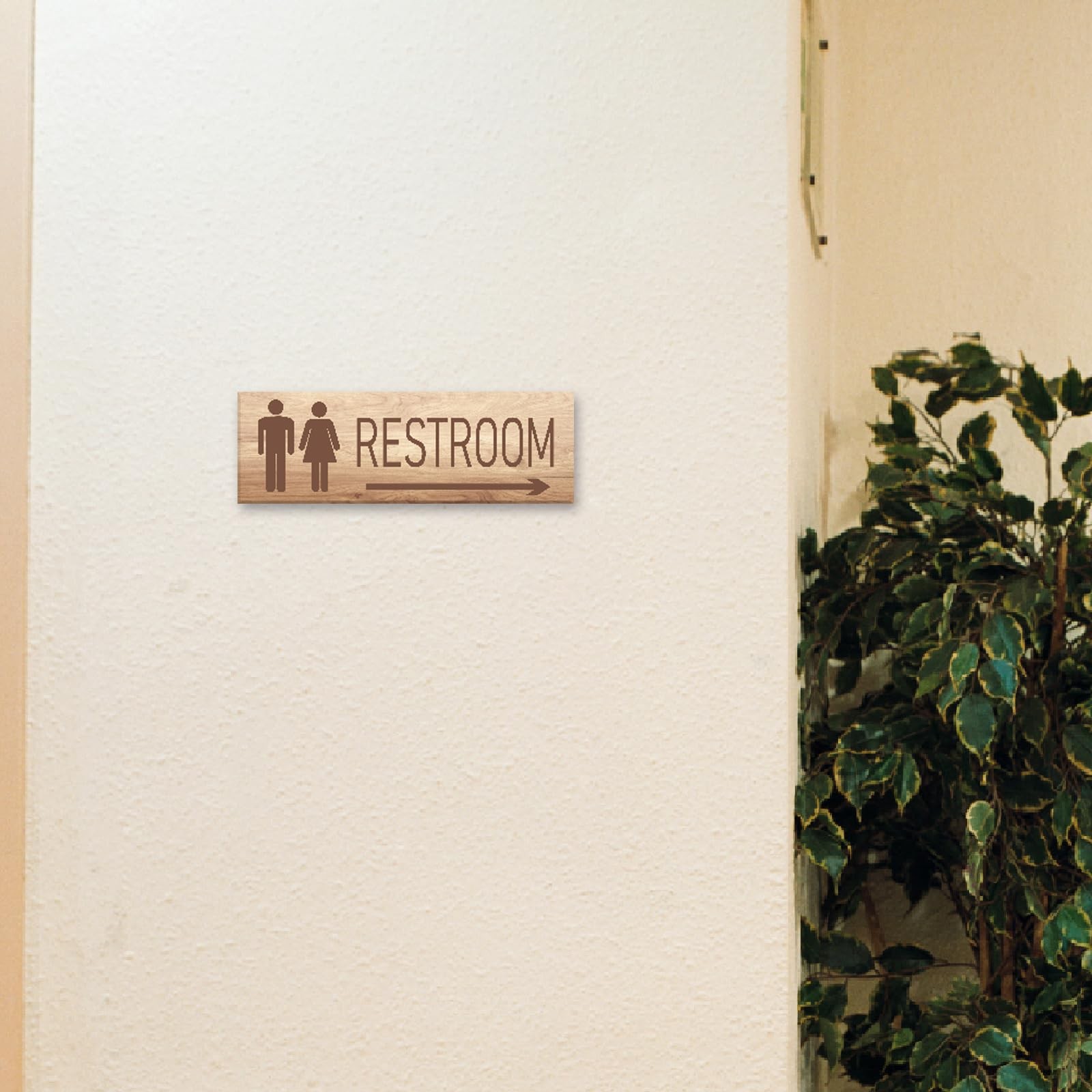 9×3 Inch Restroom Sign with Arrow Right Acrylic Self-stick Door Wall Signage …